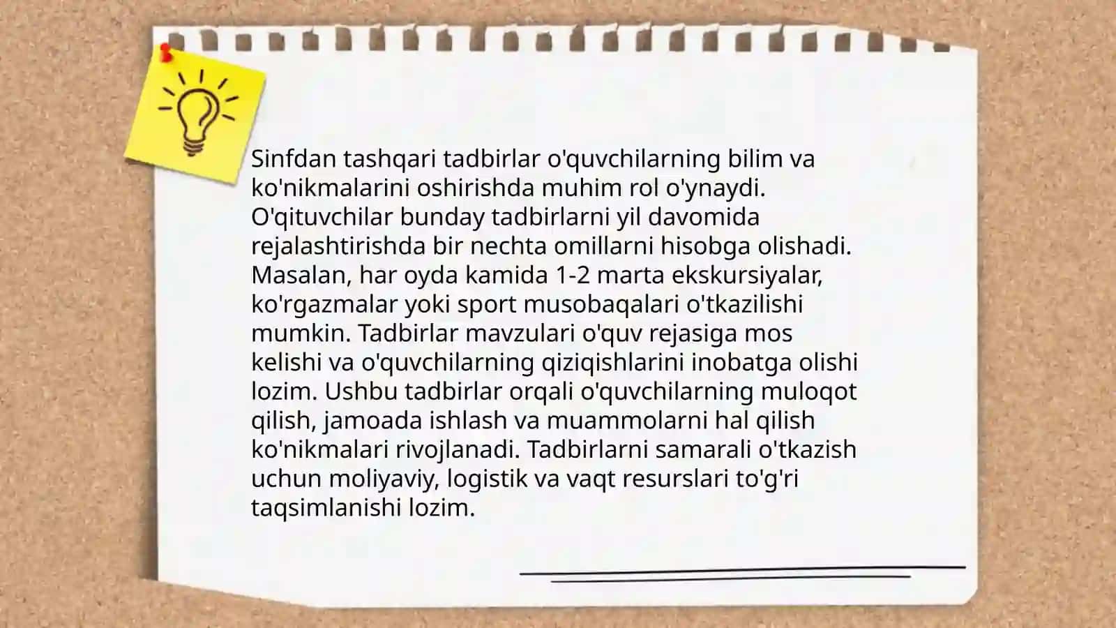 Sinfdan tashqari ishlarni tashkil etish 3