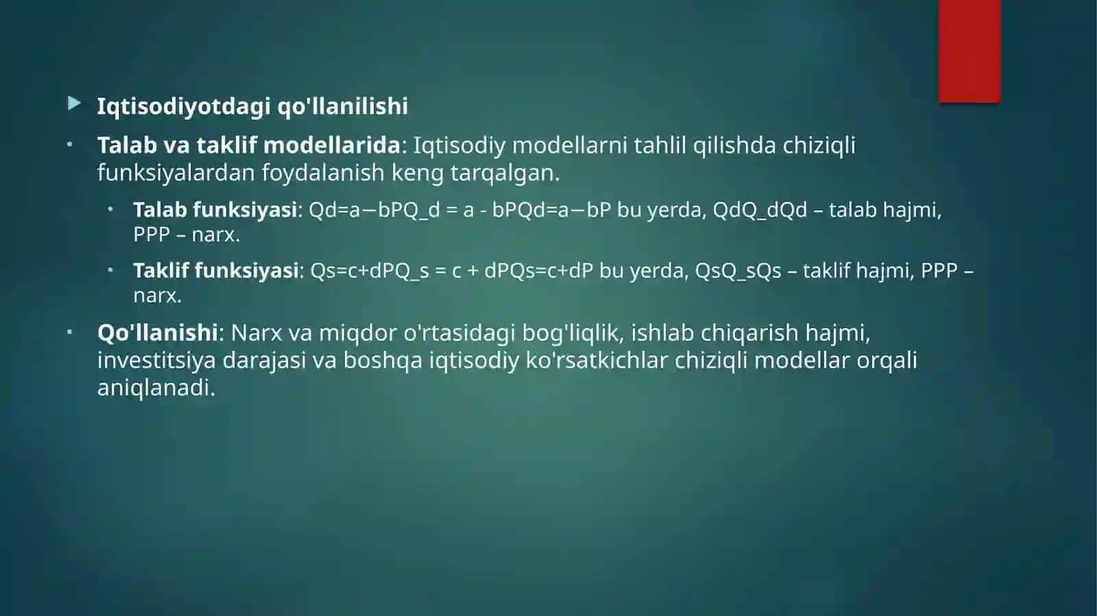 Chiziqlimodel tushunchasi 3