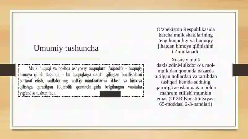 Mulk huquqi va boshqa ashyoviy huquqlarni himoya qilish 3