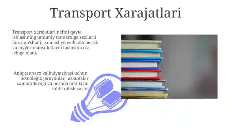 Neftni qayta ishlashda tannarx kalkulatsiyasini hisoblash 3