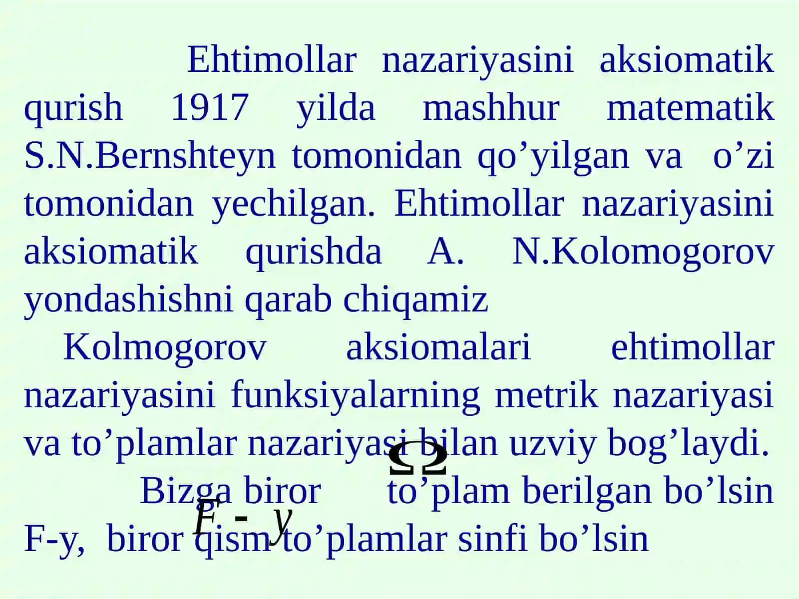 EXTIMOLLAR NAZARIYASINING ASOSIY TUSHUNCHALARI. EMENTLAR XODISALAR FAZOSI 3