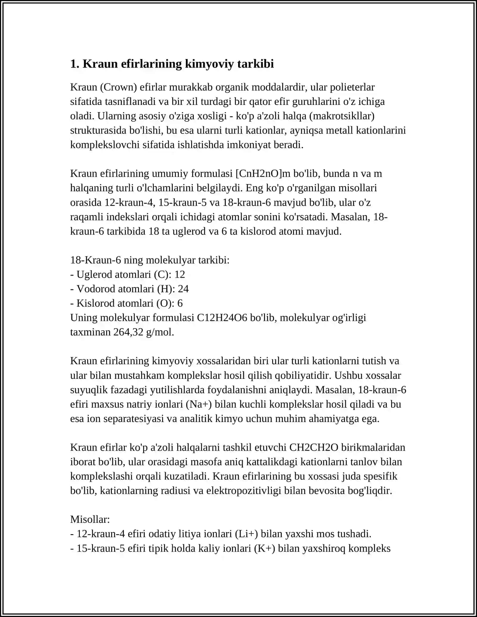 Kraun Efirlari Dori Vositalari Sifatida 3