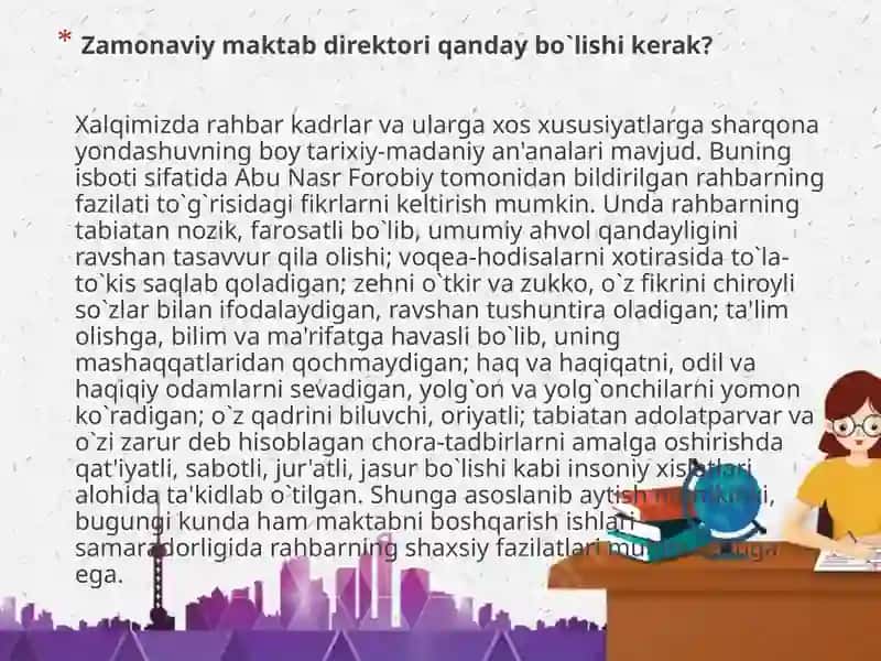 Maktabni boshqarishda maktab direktorining vazifalari 3