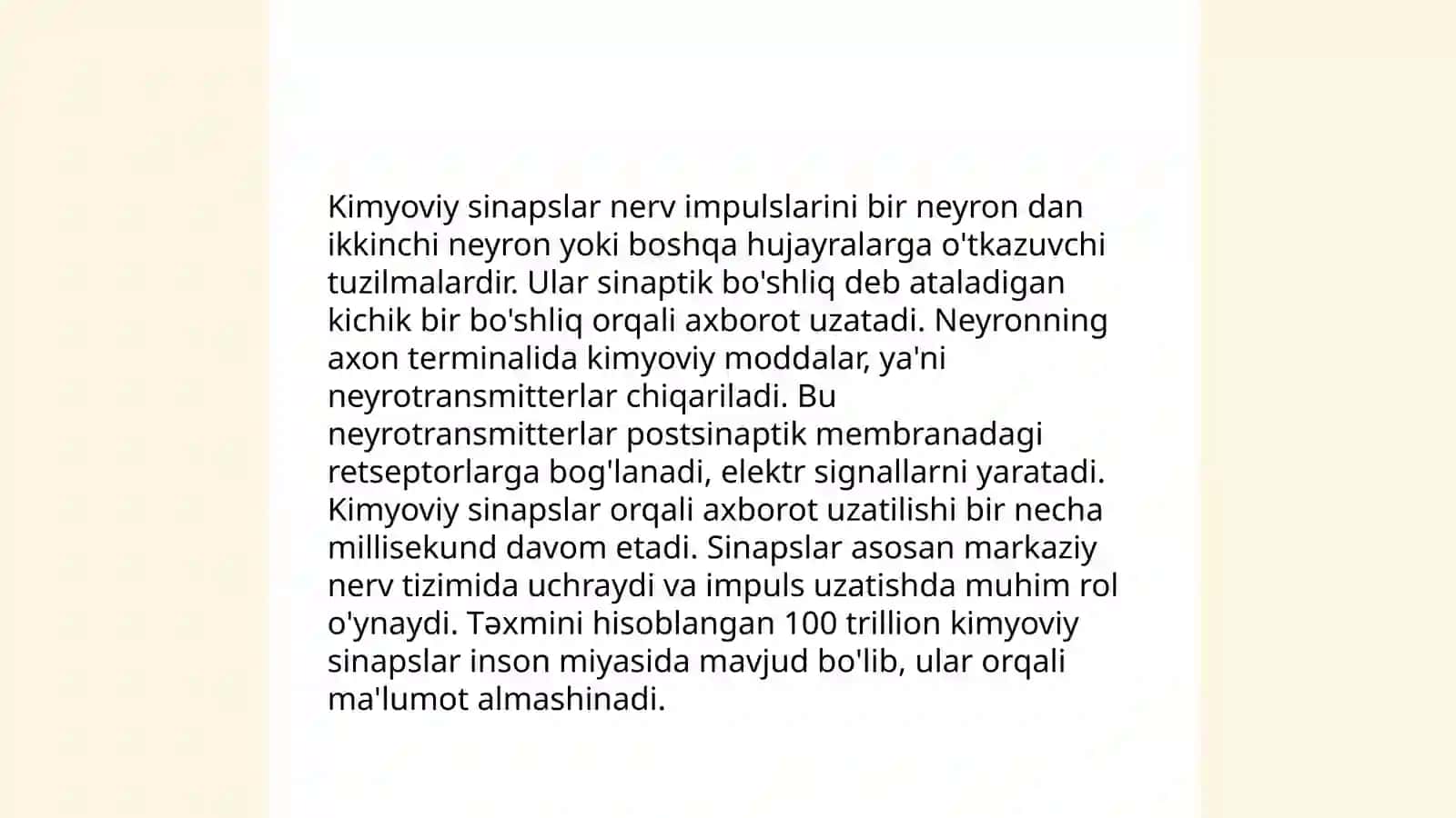 Sinapslar va sinaptik jarayonlar 3