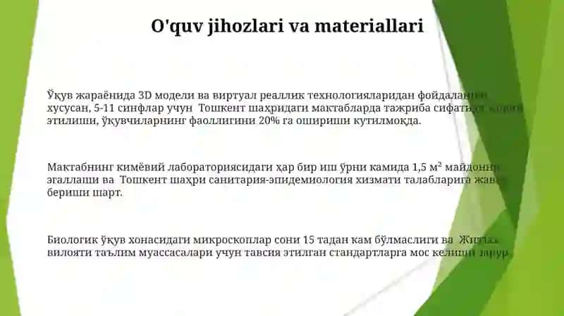 Tabiiy fanlar xonasiga psixologik, pedagogik, gigiyenik talablar 3