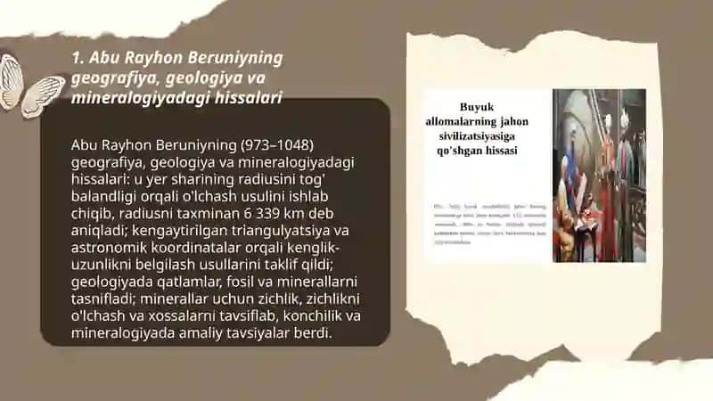 Oʻrta Osiyo allomalarining tabiiy fanlarni shakllanishi va rivojlanishiga qoʻshgan hissalari 3