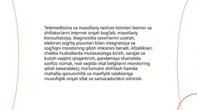Tibbiyotda telemeditsina va masofaviy tashxis tizimlarini qo‘llash 3