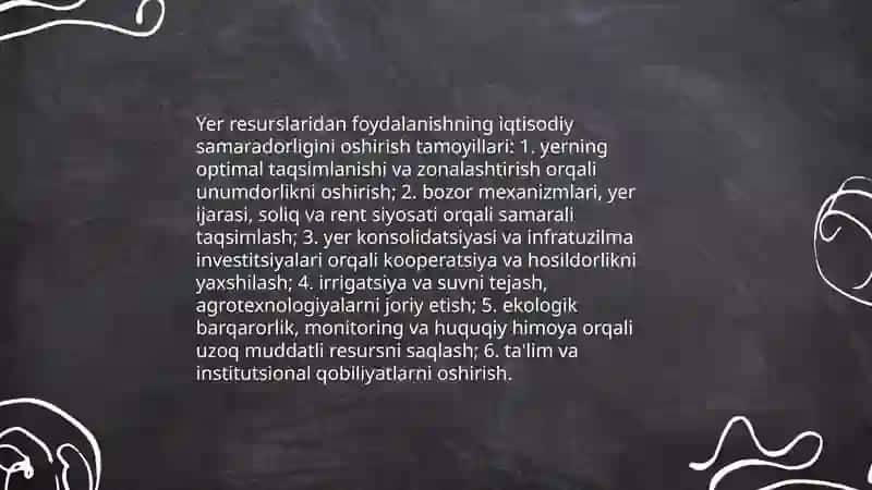 Yer resurslaridan foydalanish va iqtisodiy samaradorlik 3