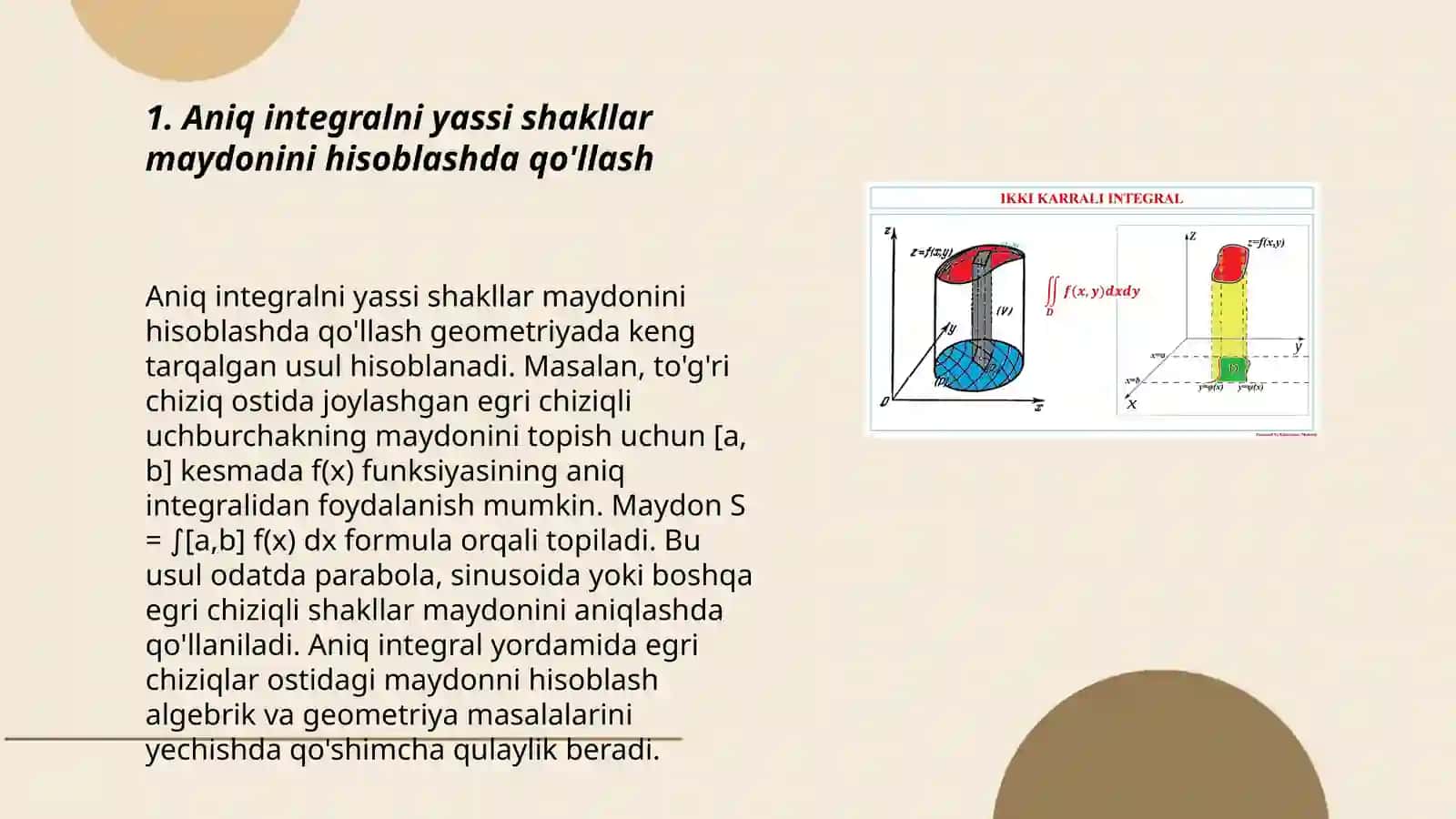 Aniq integralning geometrik tatbiqlari 3
