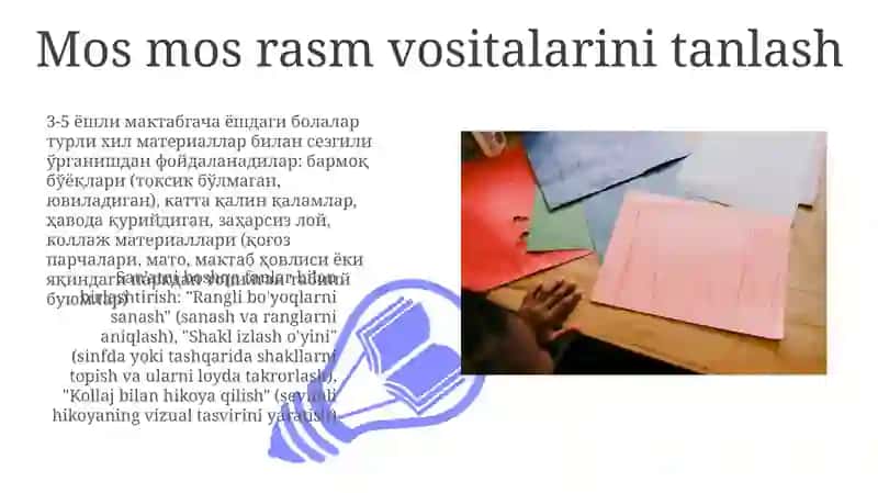 Maktabgacha taʼlim guruhida tasviriy faoliyat mashgʻulotlari konspektlari tuzish 3