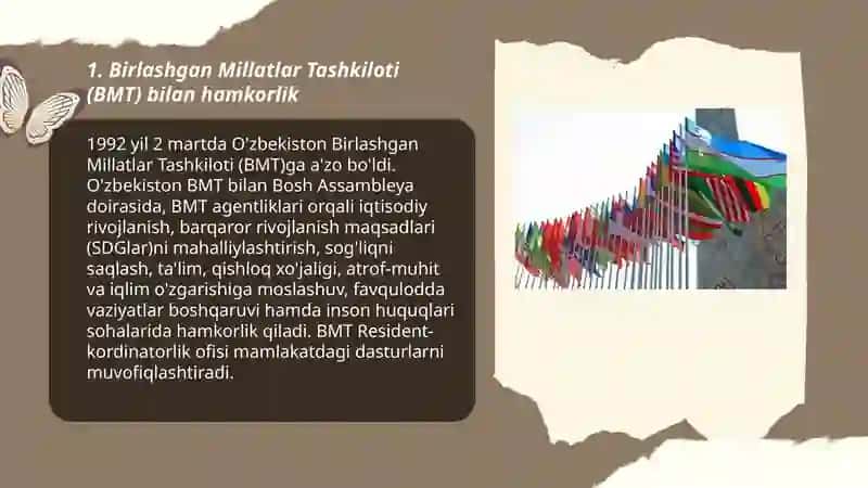 O'zbekistonning xalqaro tashkilotlar bilan hamkorlik aloqalari 3