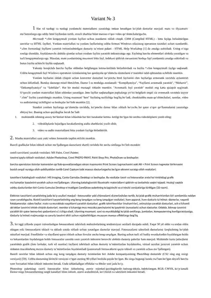 Multimedik maxsulotning senariysi va qobig'ini ishlab chiqish 3