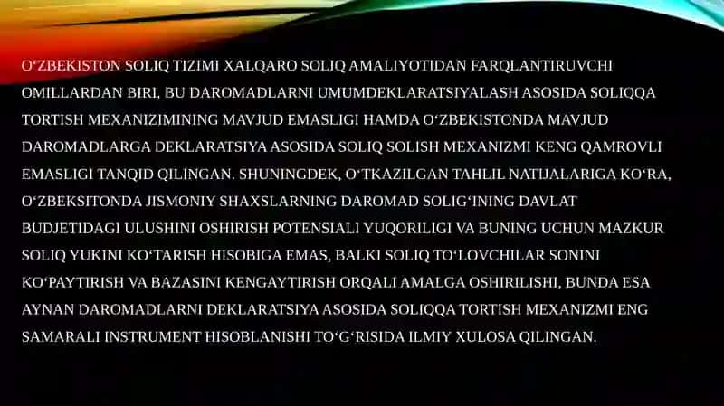 Daromad turlariga soliq solish 3