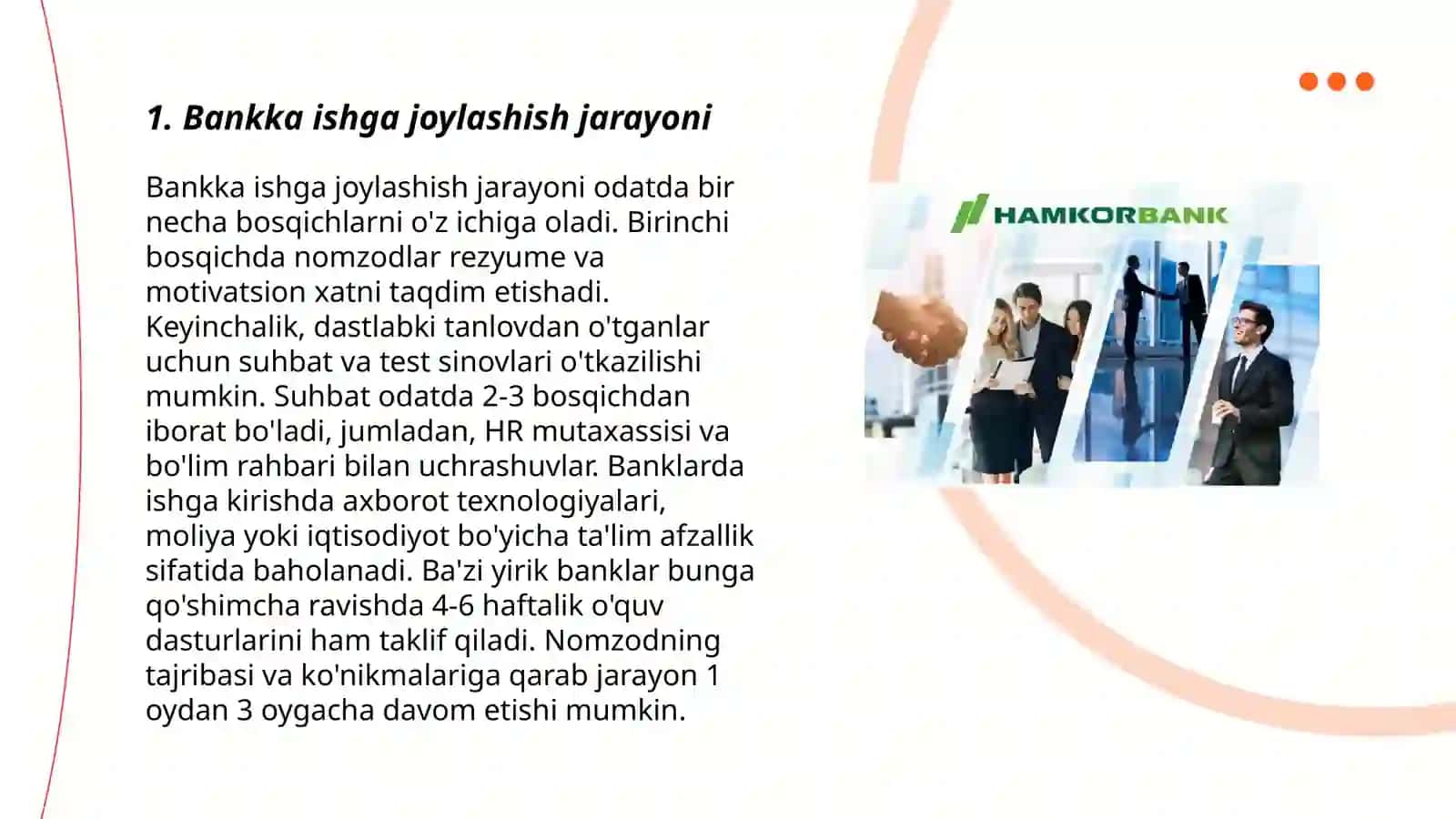 Bankka ishga joylashish 3