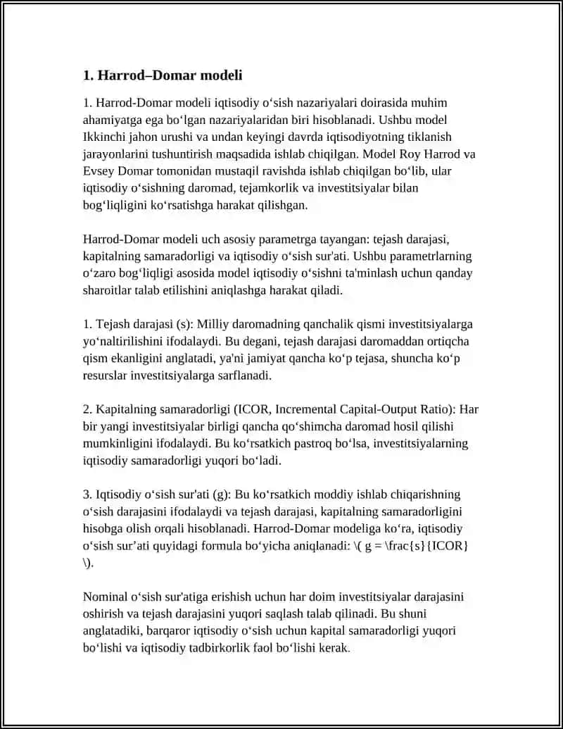 Harrod-Domar modeli 3