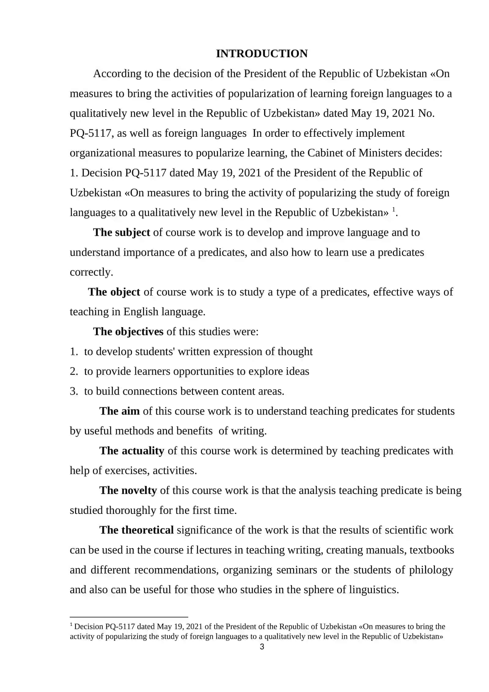 Development and Formation of Predicates of Different Types in English 3
