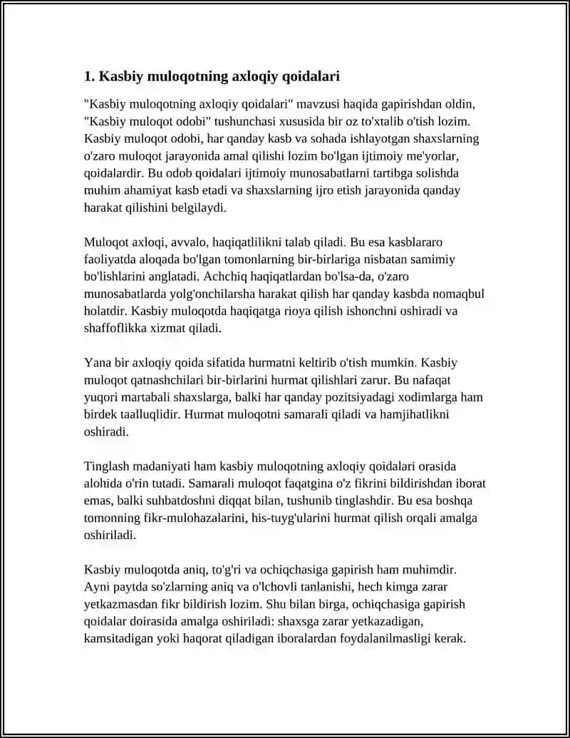 Kasbiy Muloqot Odobi 3