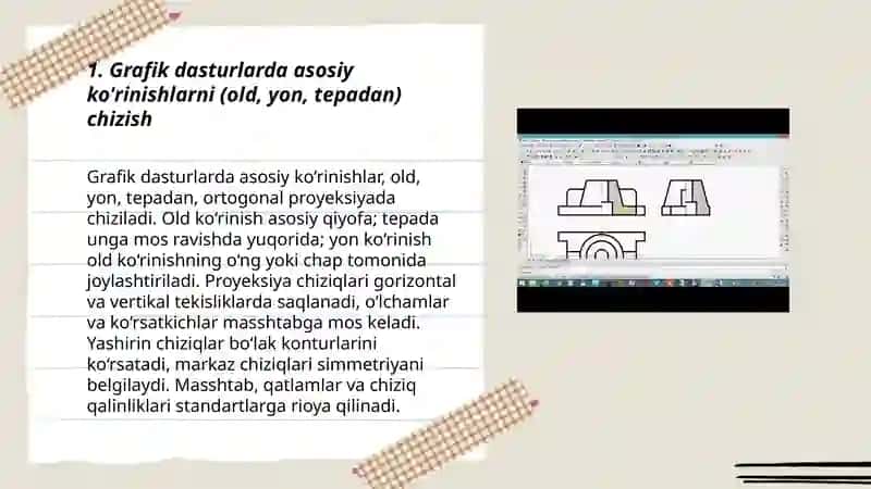 Grafik dasturlar yordamida ko'rinishlar qirqim va kesim tasviri 3