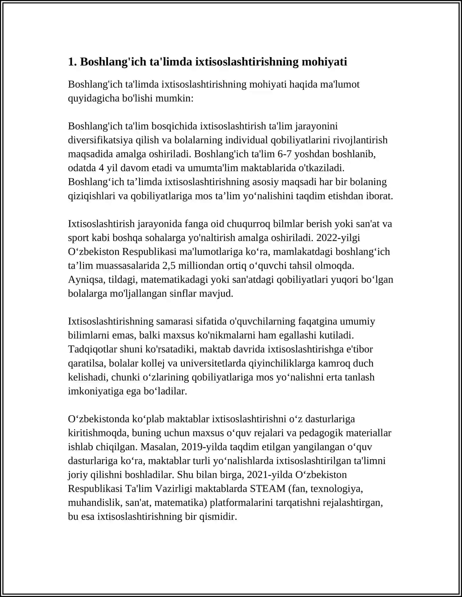 BOSHLANĜICH TA'LIMDA IXTISOSLASHTIRISHNING ASOSLARI 3