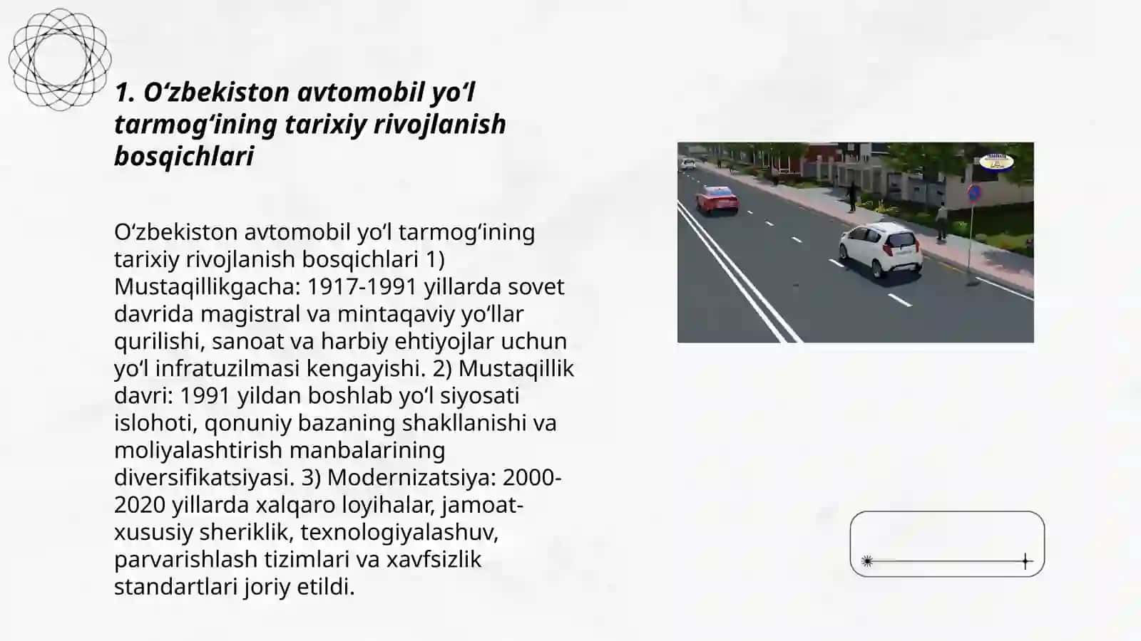 O‘zbekiston avtomobil yo‘l tarmog‘ining tarixiy rivojlanish bosqichlari 3
