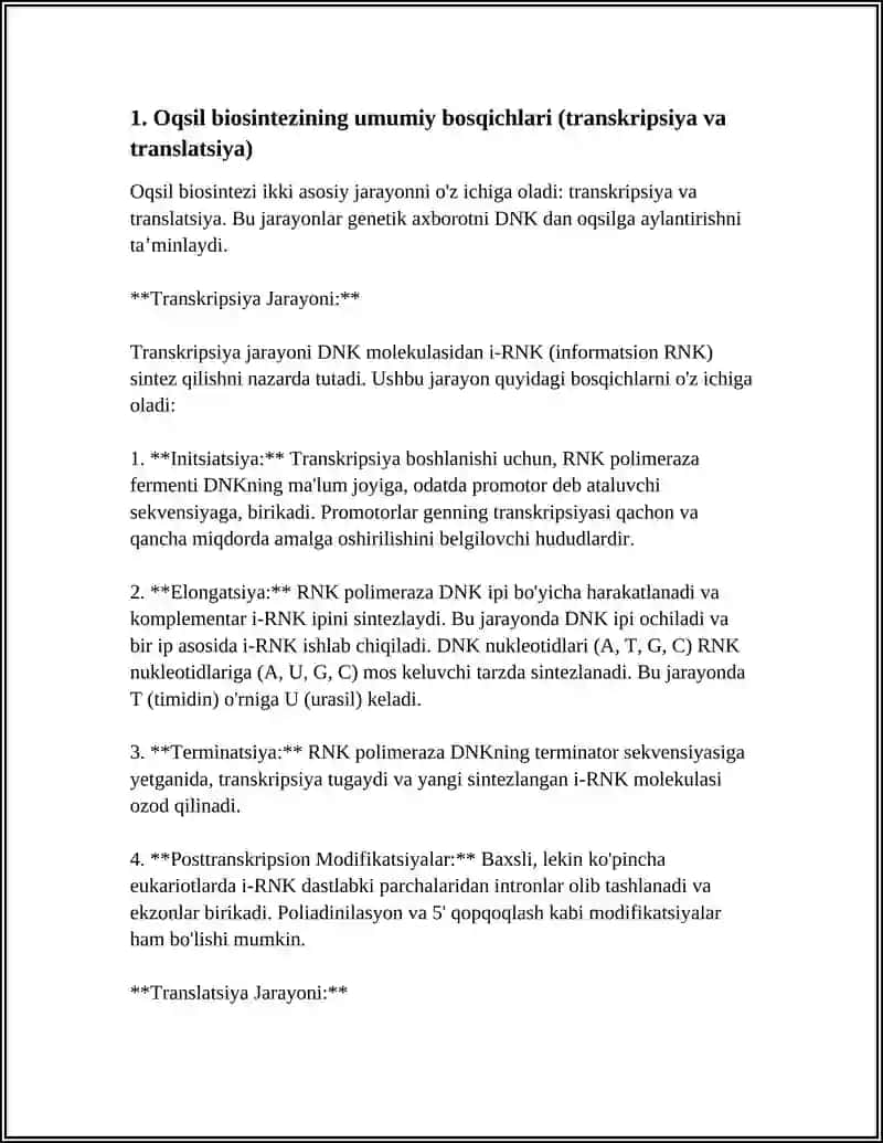 HUJAYRADA OQSIL BIOSINTEZI 3