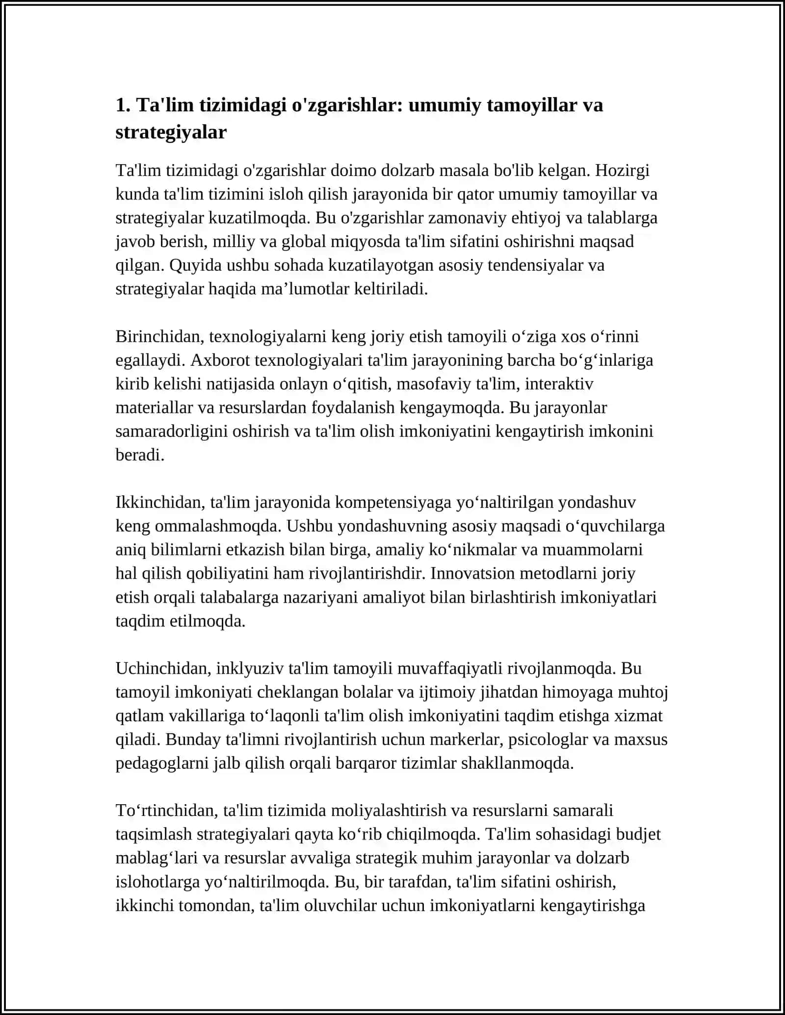 MAVZU. TA'LIM TIZIMIDAGI O'ZGARISH 3