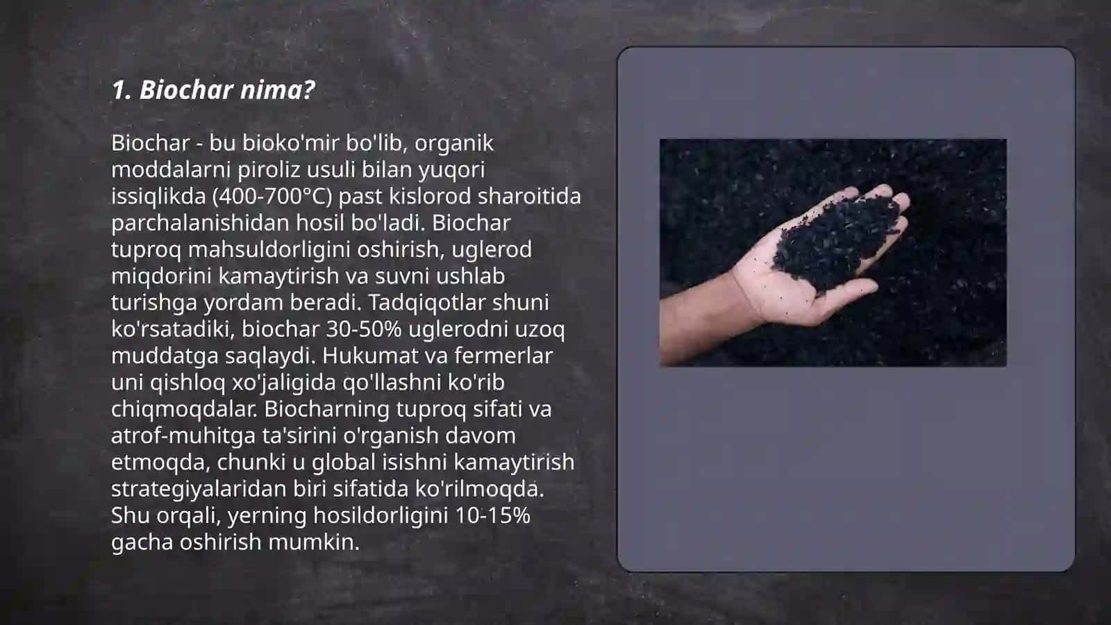Biochar nima va uning ahamiyati 3