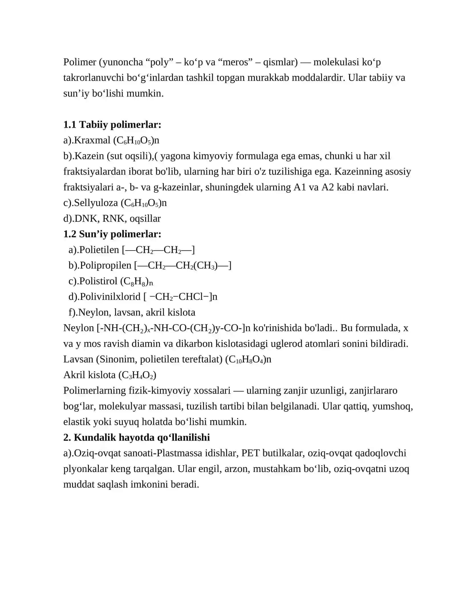 POLIMERLARNING KUNDALIK HAYOTDAGI AHAMIYATI VA EKOLOGIYAGA TA’SIRI 3