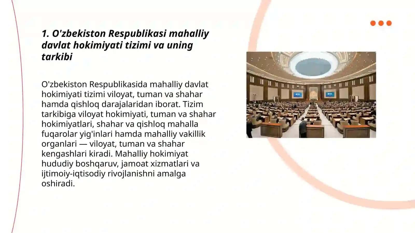 O'zbekiston Respublikasi mahalliy davlat hokimiyati tizimi va uning tarkibi 3