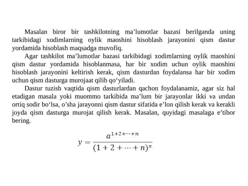 C++ TILIDA DASTURLARNING TARKIBIY QISMLAR 3