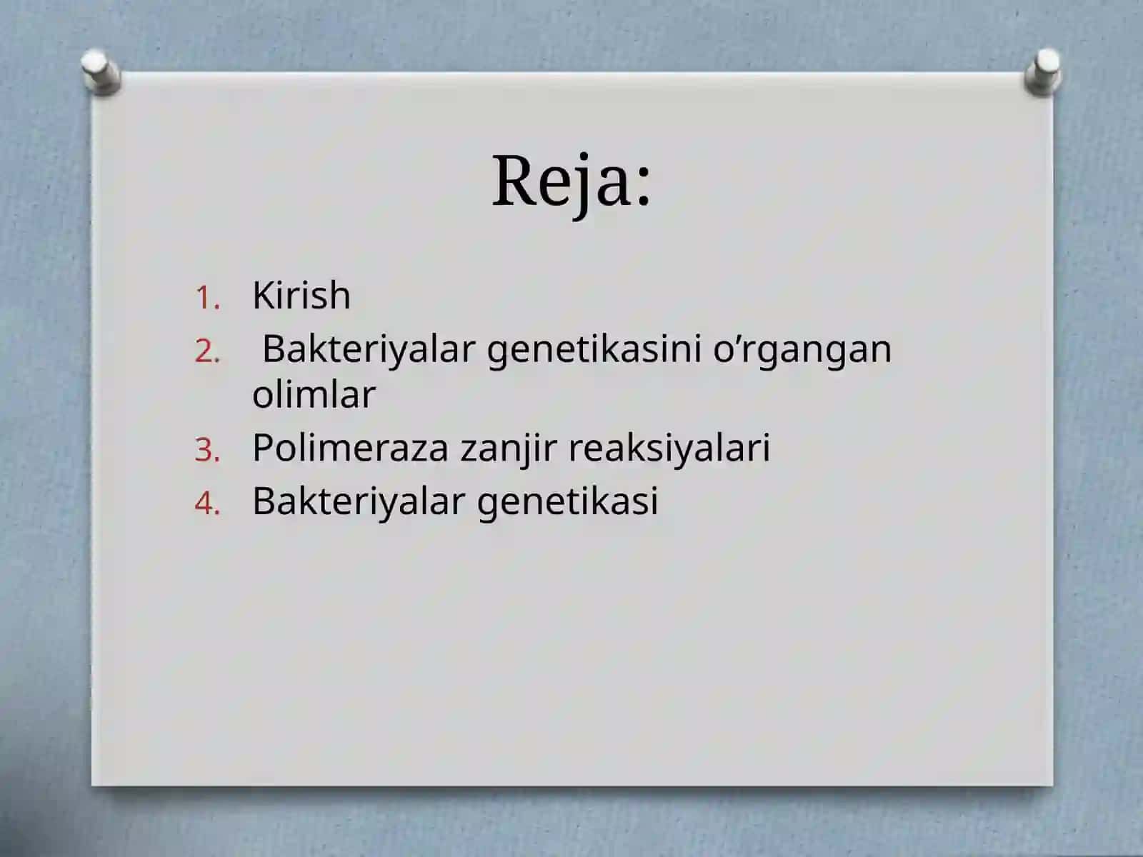 Bakteriyalar genetikasini o'rganish 3