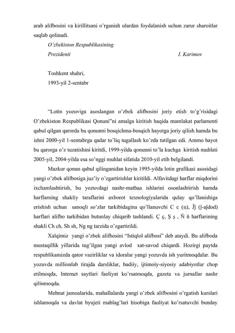 Yangi o'zbek lotin alfaviti ( 1993 ) 3