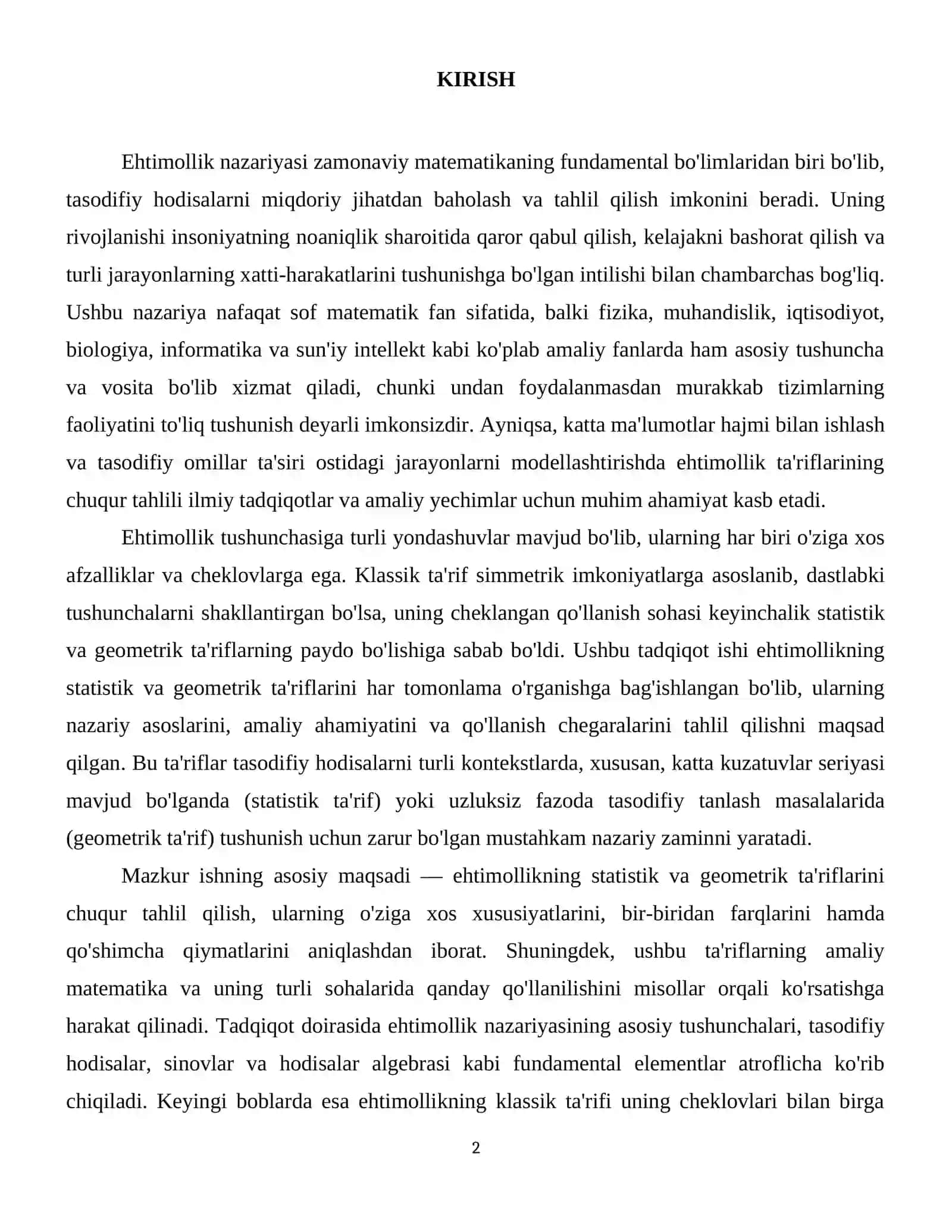 Ehtimollikning statistik va geometirik ta'rifi 3