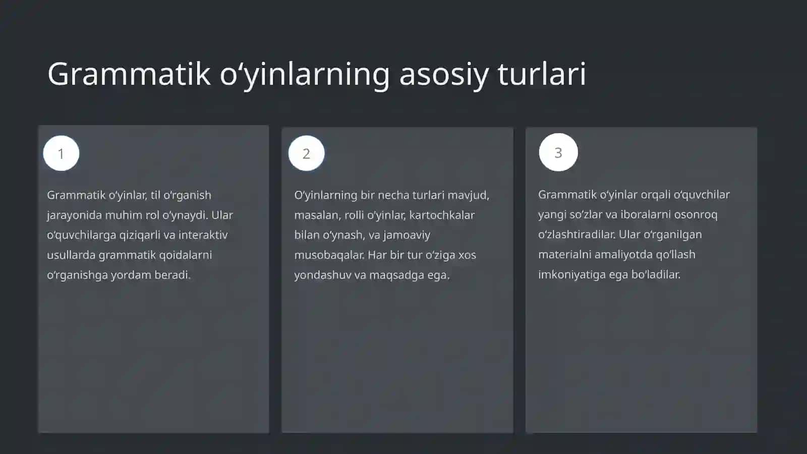 Sinfdan tashqari mashg‘ulotlarda grammatik o‘yinlarning ahamiyati va mazmuni 3