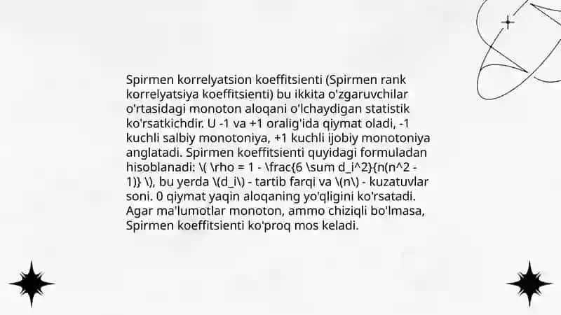 Spirmenning korrelyatsion tahlili 3