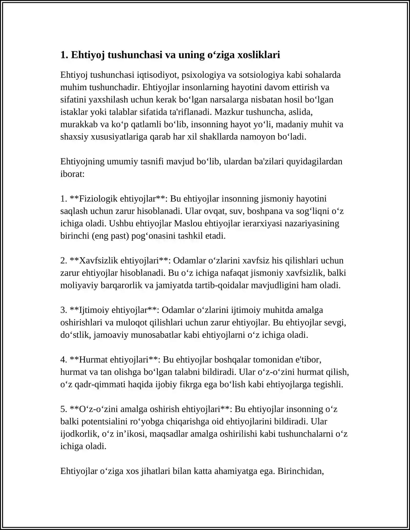 EHTIYOJ FAOLLIKNI YUZAGA KELTIRUVCHI TURTKI SIFATIDA VA EHTIYOJ O'RGANISH METODLARI 3