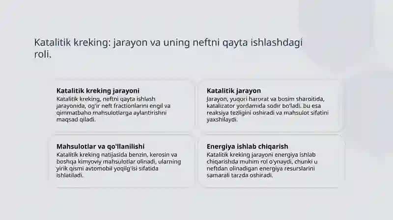 Katalitik kreking va neftni qayta ishlash 3