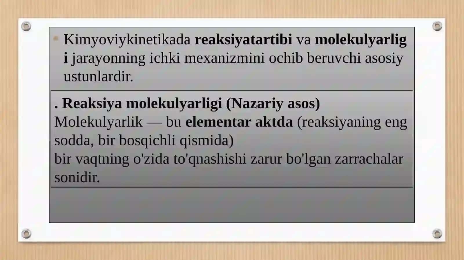 Kimyoviy kinetika va kataliz fanidan ta'lim 3
