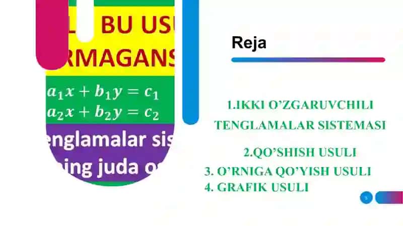 Ikki o‘zgaruvchili tenglamalarni ishlash 3