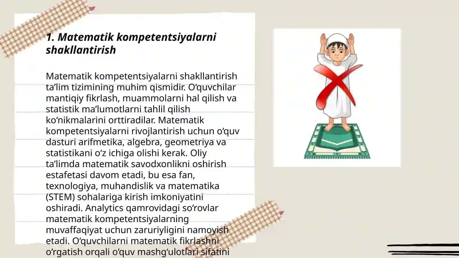Matematik kompetentsiyalarni shakllantirish 3