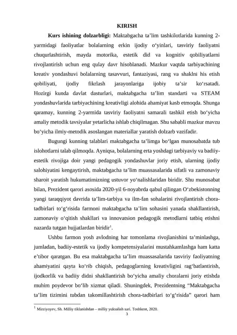 Kunning 2-yarmidagi vaqtlarni tasviriy faoliyatni tashkil etishda tarbiyachining kreativligi 3