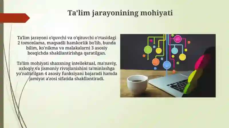Tarbiya jarayonining mohiyati, mazmuni, tarbiya tamoyillari va metodlari 3