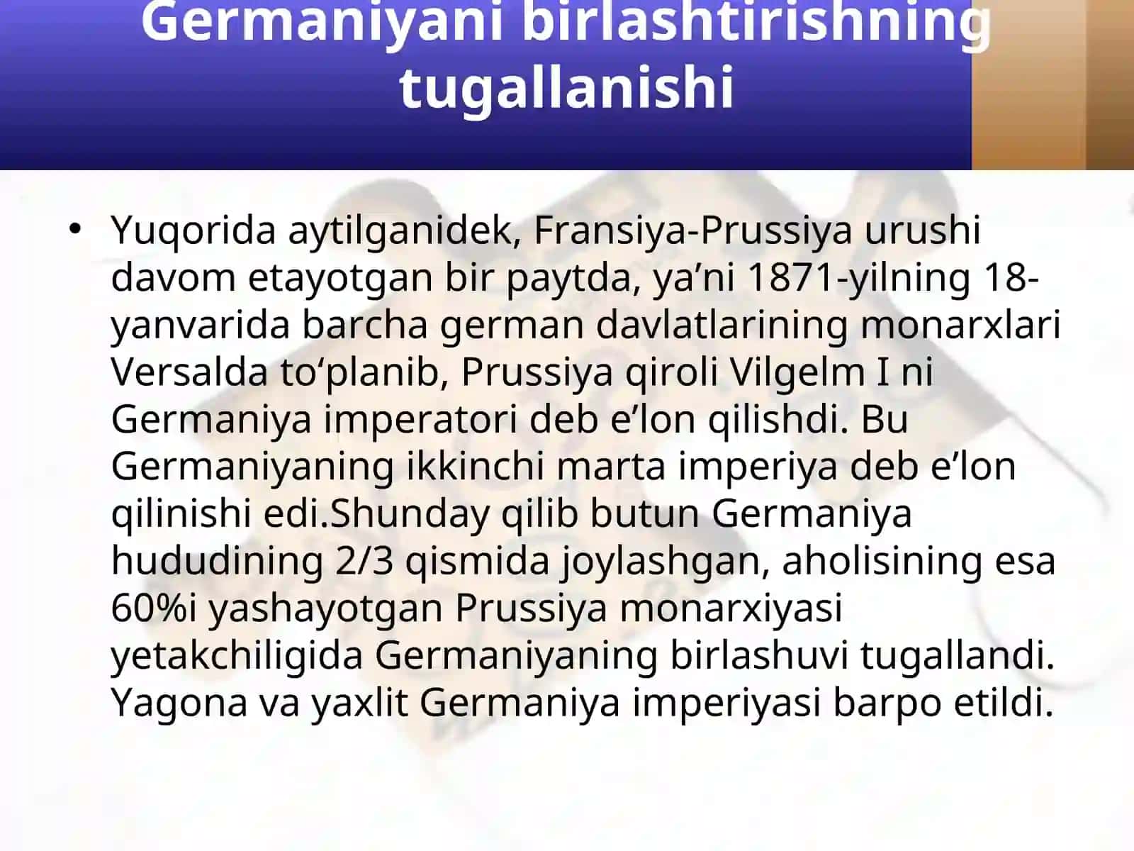 XIX asr oxiri XX asr boshlarida Germaniyaning siyosiy, ijtimoiy-iqtisodiy ahvolini o’rganish 3