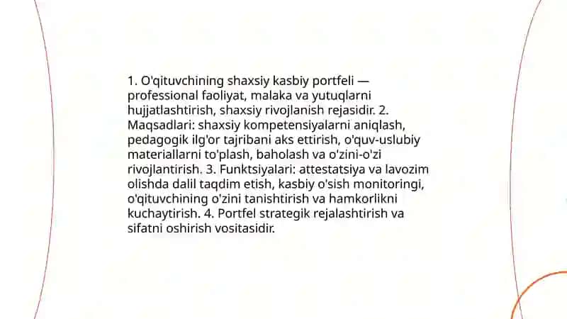 O'qituvchining shaxsiy kasbiy portfelini shakllantirish 3