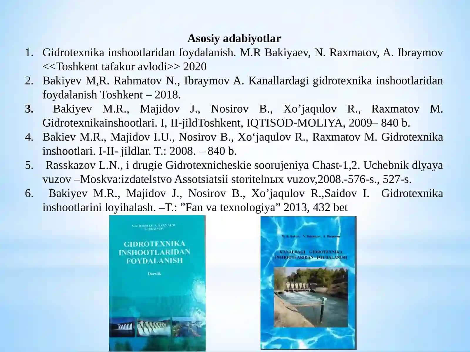 Kanaldagi gidro texnika inshootlaridan foydalanish 3