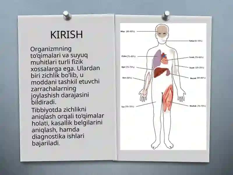 Organizm toʻqima va suyuq muhitlari zichligini aniqlash 3