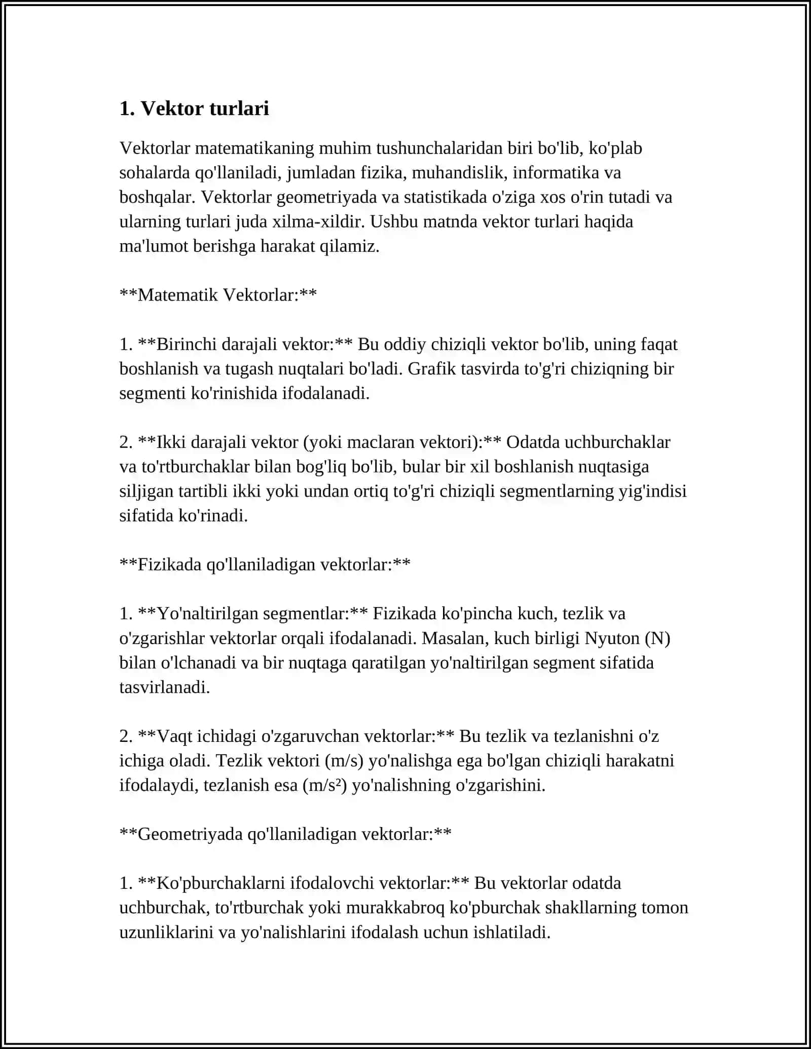 VEKTORLAR TASHKIL ETISH 3