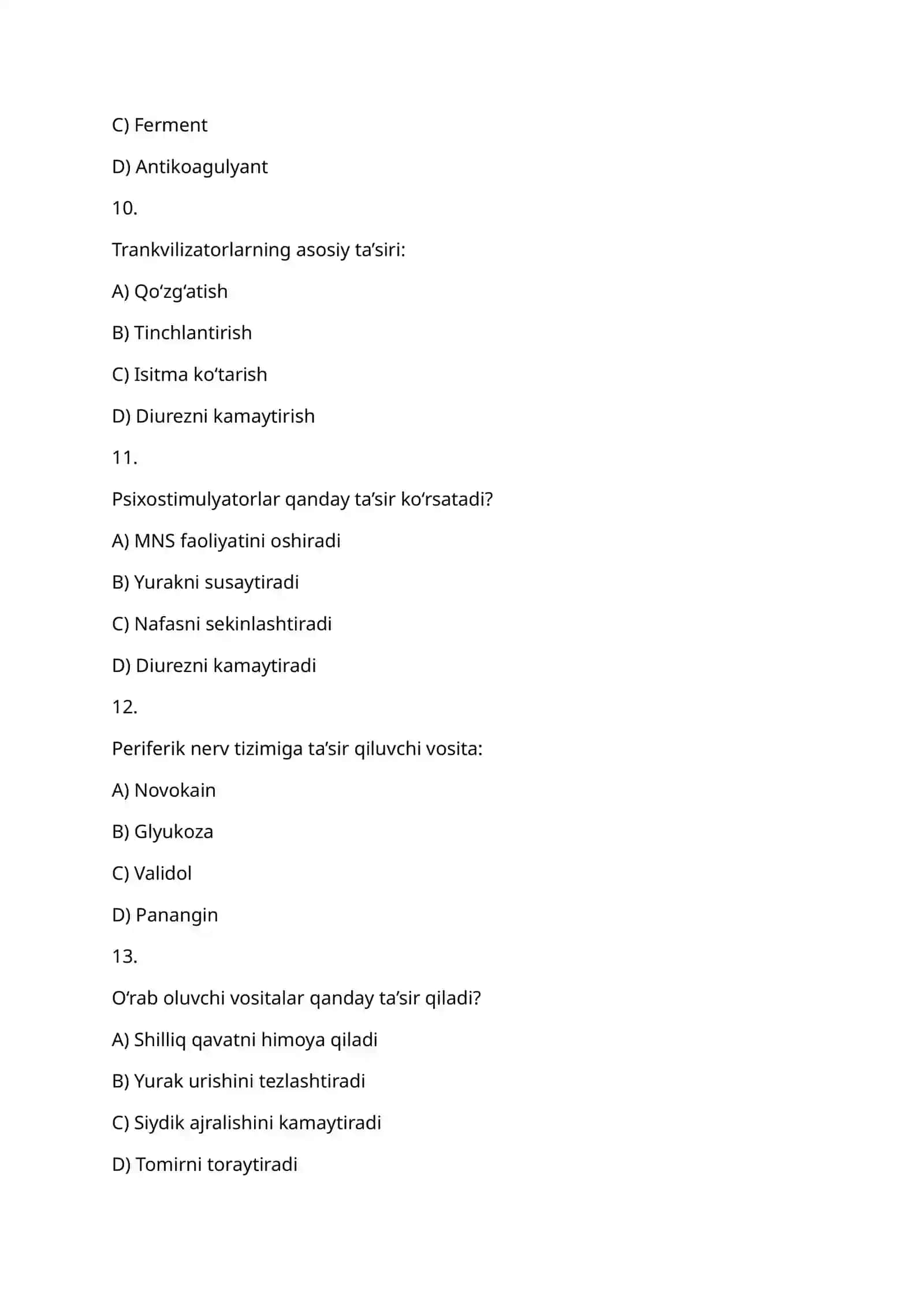 Farmakologiya nimani o‘rganadi? 3