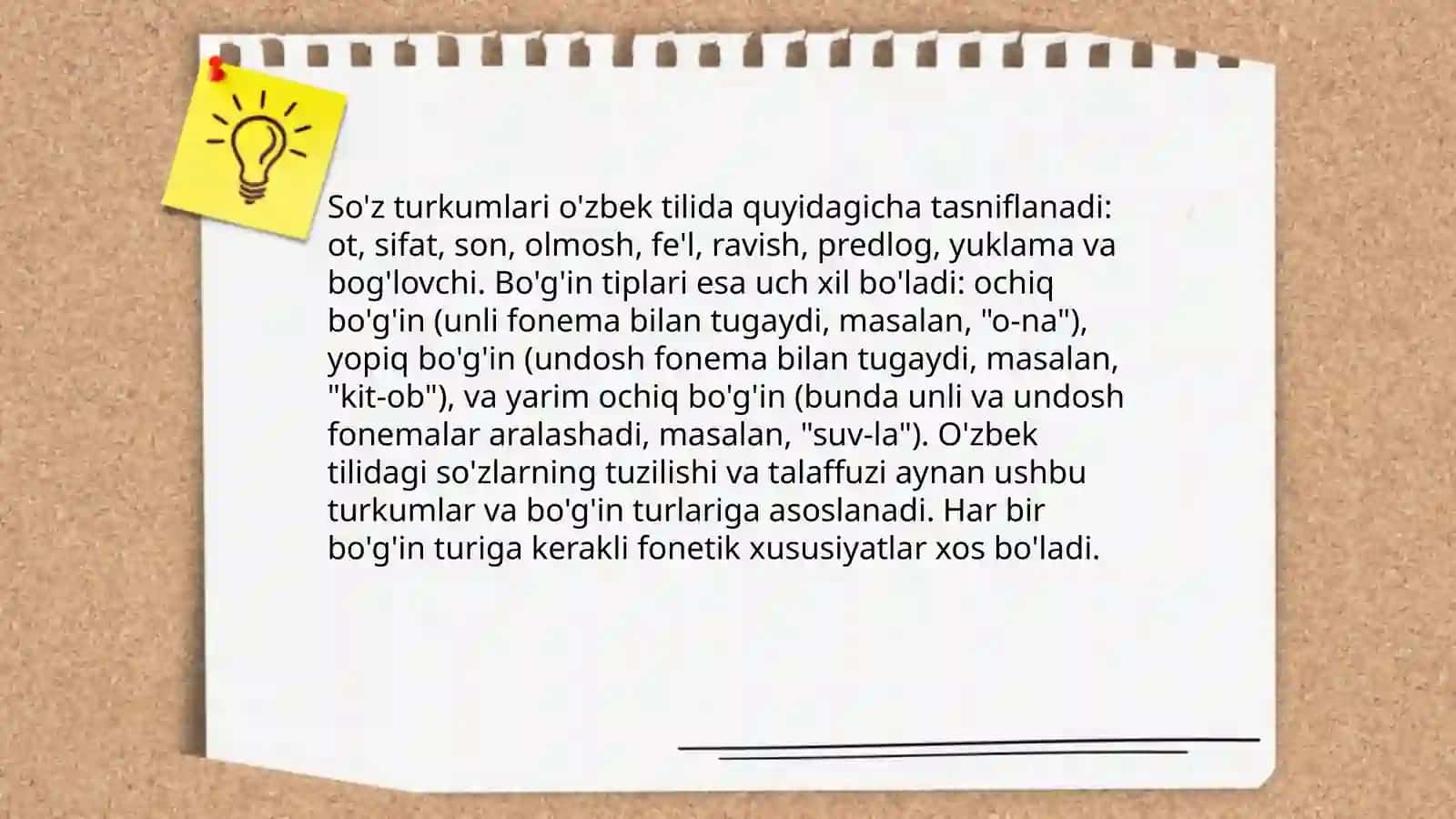So'z turkumlari va bo'g'in tiplari 3