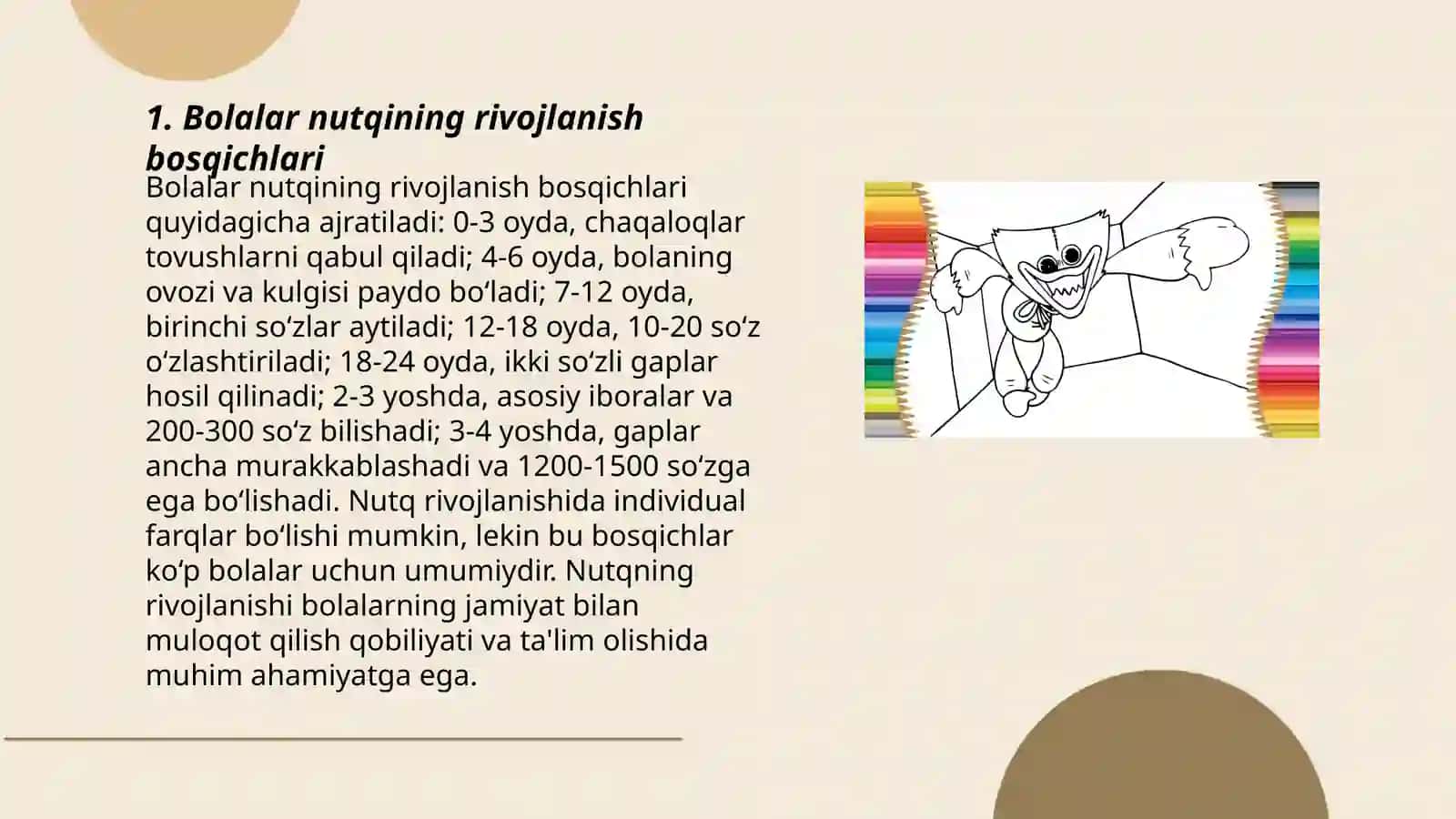 Bolalar nutqi rivojlanishining oʼziga xos xususiyatlari va bosqichlari 3